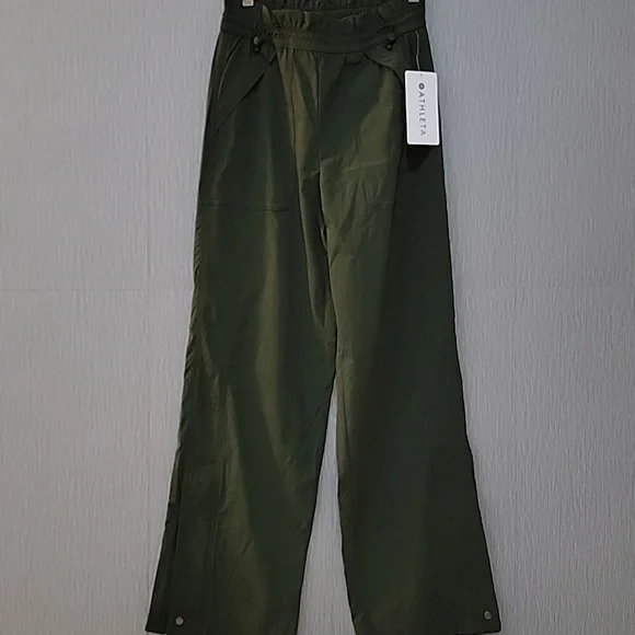 Athleta XS Trekkie Parachute Pants Aspen Olive - Picture 2 of 9